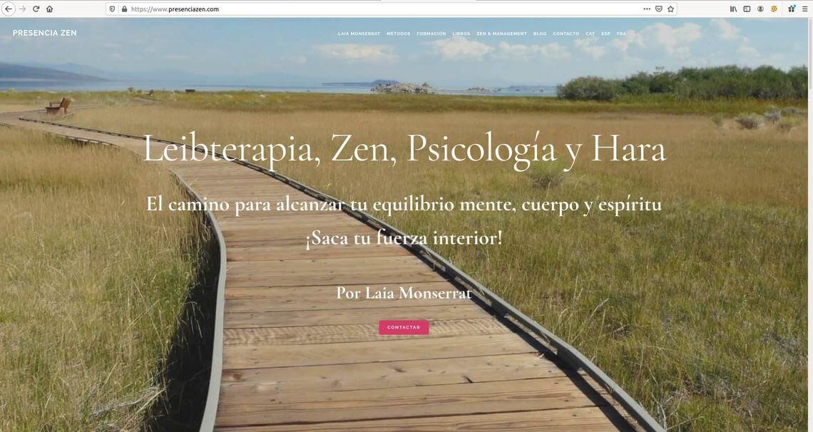 Re-elaboración de web para Presenciazen.com